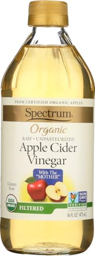 Spectrum Naturals Organic Apple Cider Vinegar Filtered 16 Fl Oz (Pack of 6)