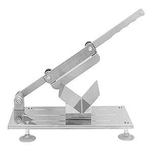 Verstelbare Handmatige Vleessnijmachine, Zilveren Rundvlees Schapenvlees Bladrol Hakmessen Snijder, Dubbel Mes Ontwerp, Gelegeerd Staal + Roestvrij Staal, Huishoudelijke apparaten