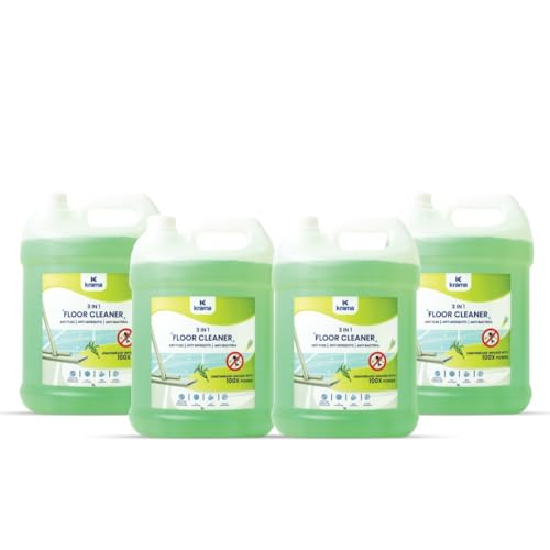 Image of Krama 3 in 1 Anti Flies, Anti Mosquito & Anti Bacteria Disinfectant Floor Cleaner 20Ltr Pack | Lemongrass Infused | Eco-Friendly, Biodegradable & Paraben Free Germs Protection Floor Cleaner Big Pack