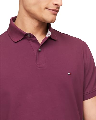 Image of Tommy Hilfiger Men's Short Sleeve Polo Shirts in Slim Fit with Stretch and Organic Pique Cotton