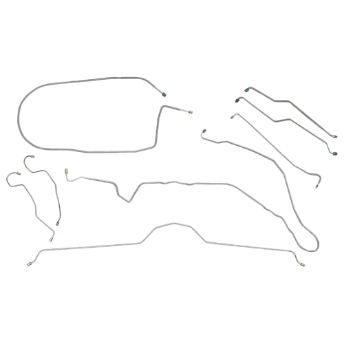 Inline Tube Compatible with 1974-82 Chevrolet Corvette Power Disc Complete Brake Line Kit 8pc, Stainless