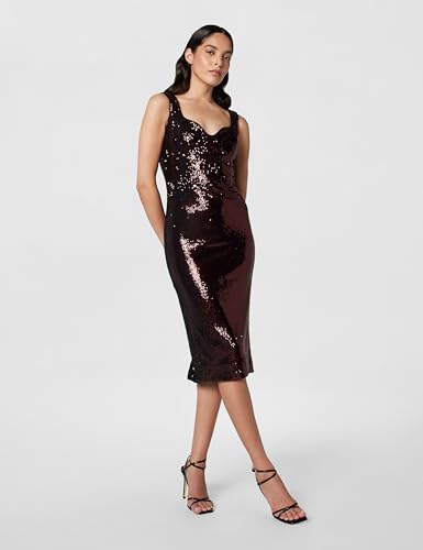 Image of Dress The Population Womens Sloane Rounded V Neck Bodycon Midi Dress