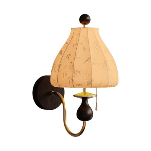 TGVFRIOO Lámpara de pared de tela LED para sala de estar, dormitorio, pasillo, lámpara de pared retro francesa medieval, utilizada para comedor, estudio, escalera, balcón, baño, iluminación.