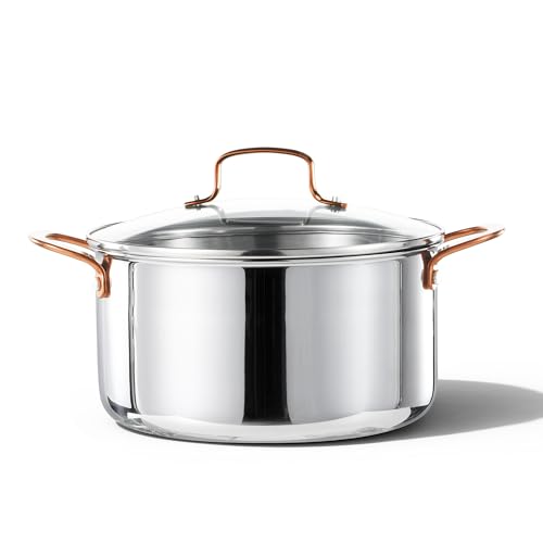 CAROTE 6.5 Qt Tri-Ply Stainless Steel Stockpot, Non-Toxic Stock Pot with Lid, Soup Pot for Pasta, Even Heating, Oven Safe, Induction, Ceramic and Gas Cooktops Compatible, Sliver   CAROTE 6.5 Qt Tri-Ply Stainless Steel Stockpot, Non-Toxic Stock Pot with Lid, Soup Pot for Pasta, Even Heating, Oven Safe, Induction, Ceramic and Gas Cooktops Compatible, Sliver