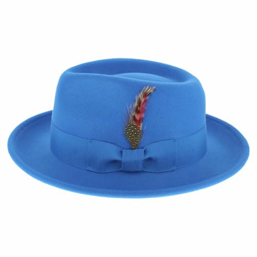 Image of Belfry Gangster Men's Fedora - Crushable 100% Wool Felt Hat, Stain Resistant & Travel Friendly Dress Fedora