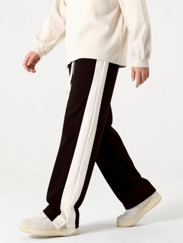 Image of GRECIILOOKS Trouser for Men | Man Relaxed Fit Trousers Twill Track Style | Straight Fit Wide Leg Trousers for Mens with Drawstring Waist | Korean Casual Travel Streetwear Pants