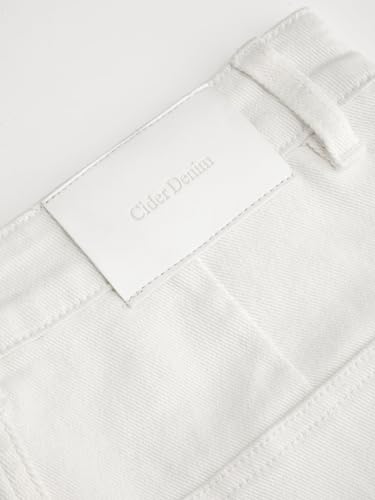 Image of CIDER Womens Wide Leg Jeans Cropped Length Stretchy Denim Flared Pants | High Waist, Trendy, Straight Leg Jean Bottoms