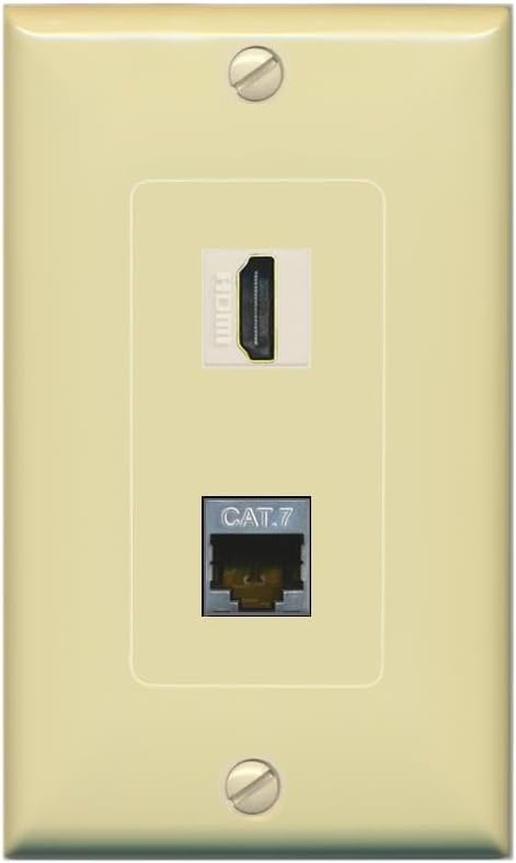 Vista 13 de RiteAV Placa de pared HDMI y Cat7 - 1 cuadrilla [negro/marfil]