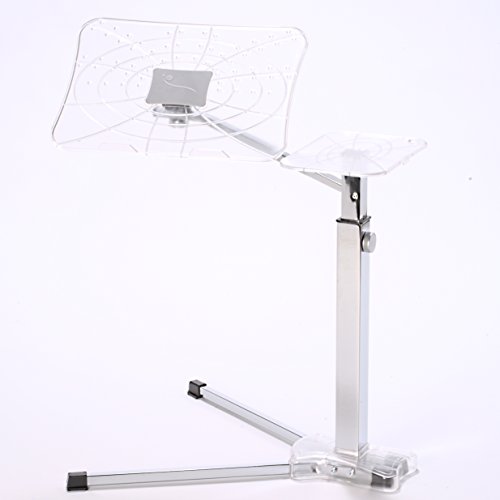 Lounge-Book Crystal Chrome - Laptop Desk Supports Up To 17-18 Inch Laptops, Tablet Pc, Ipad, Lectern For E-Book. Holes And Coolfit Cooling System, Mouse-Pad For External Mouse Of Smartphone Holder. #TOP2