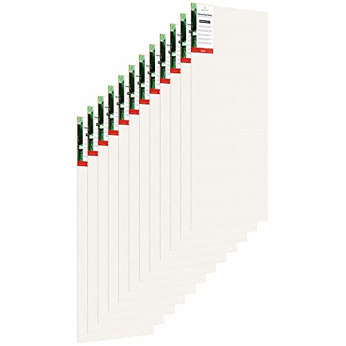 Image of Scholar Art Hobby Series 04 Oz (230 GSM) 100% Cotton Canvas Panel Board for Painting (White Blank Canvas Boards for Acrylic Paint, Oil Paint, Wet & Dry Media) | 18 inchx36 inch (45x90 cm), Pack of 12