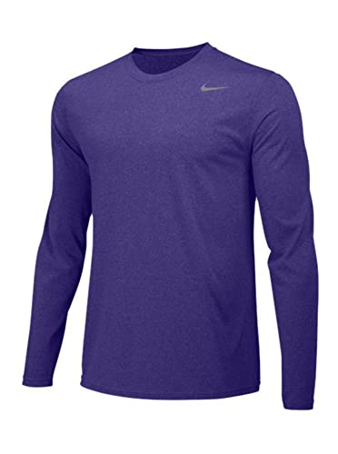 Image of NIKE Men's Team Legend Long Sleeve Training Top (Court Purple /Cool Grey, Large)