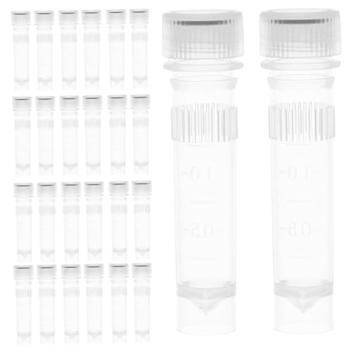CLISPEED 50個 冷凍用クリアプラスチック試験管 耐摩耗性 高速凍結対応 キャップ付き 小型サンプル保存用 長期保管可能 科学実験 研究室用
