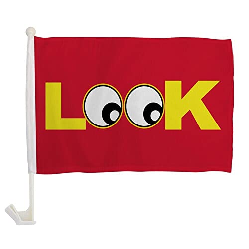 LOOK Car Flag RED AND YELLOW SALE Welcome Car Window Flag 100D