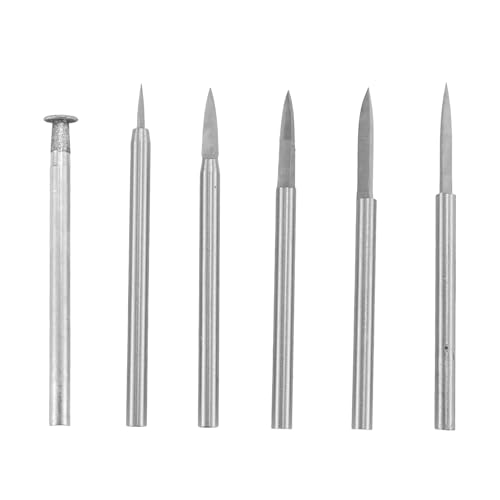 Sknrlko Juego de brocas para taladro para tallado de madera para herramienta rotativa, 6 piezas, accesorios para piezas de taladro para grabado, broca para amolado artesanal de madera de 3 mm
