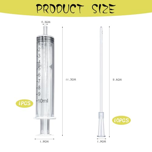 11 Stück Spritze Mit Schlauch Set,Spritzen 10ml,Tauben Zubehör,Jungvögel Füttern,Feeder Futter,Handfütterungswerkzeug für Baby Vögel Und Papageien,Aliment,Milch,Medikamente,Wasser,Einfach Zu Reinigen