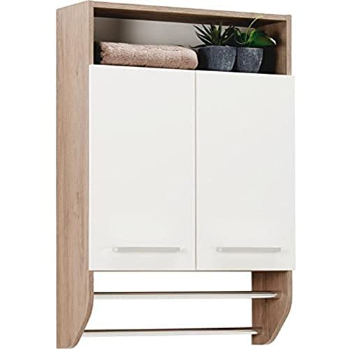 Pelipal 380 Rom Armoire porte-serviettes en bois imitation chêne Sanremo Terra 20 x 60 x 87 cm