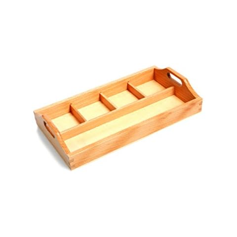 Amazing Child Attractive 4 Compartment Sorting Tray - Small Tray with one Long Section Approx. 9" x 2 1/8" and 4 Smaller compartments 2 1/8" x 2 1/8" Approx. Cover