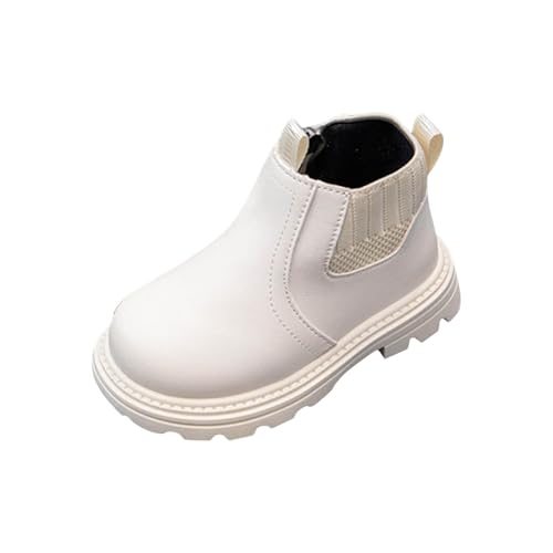 Girls Ankle Boots Comfortable Chunky Sole Soft Leather Shoes Winter Warm Solid Color Casual Booties
