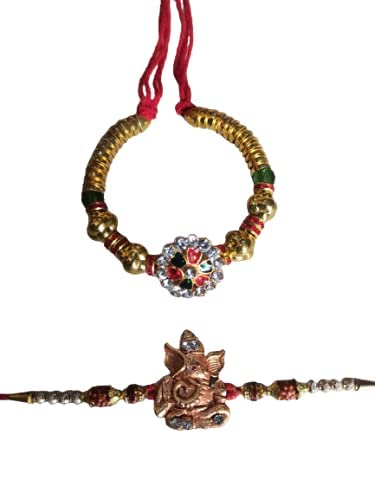 Gaura Creation Designer Fancy Rakhi Set Of 2 For Brother, Bhai Bhabhi Raksha Bandhan Mauli Rakhi With Roli Tilak (Pack Of 2) (B092TSBF3S) Amazon Price History, Amazon Price Tracker