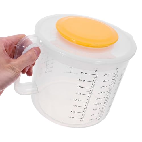 Tazón medidor de plástico blanco con tapa 5L miniatura 5