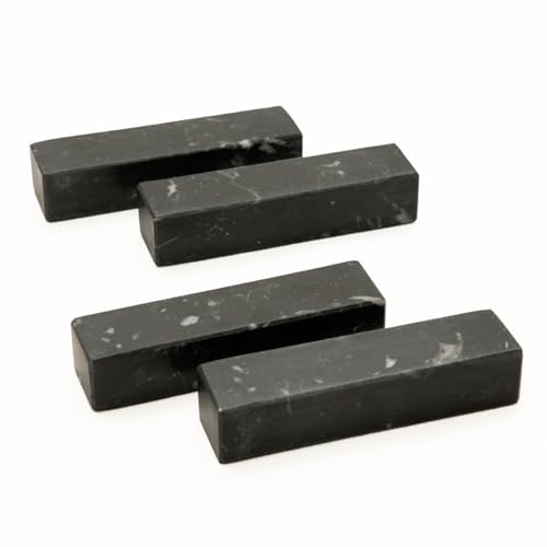 FORME STUDIO Lot de 4 couverts en marbre noir Marquina - Support élégant pour couverts et baguettes - Accessoire artisanal de table fabriqué en Italie