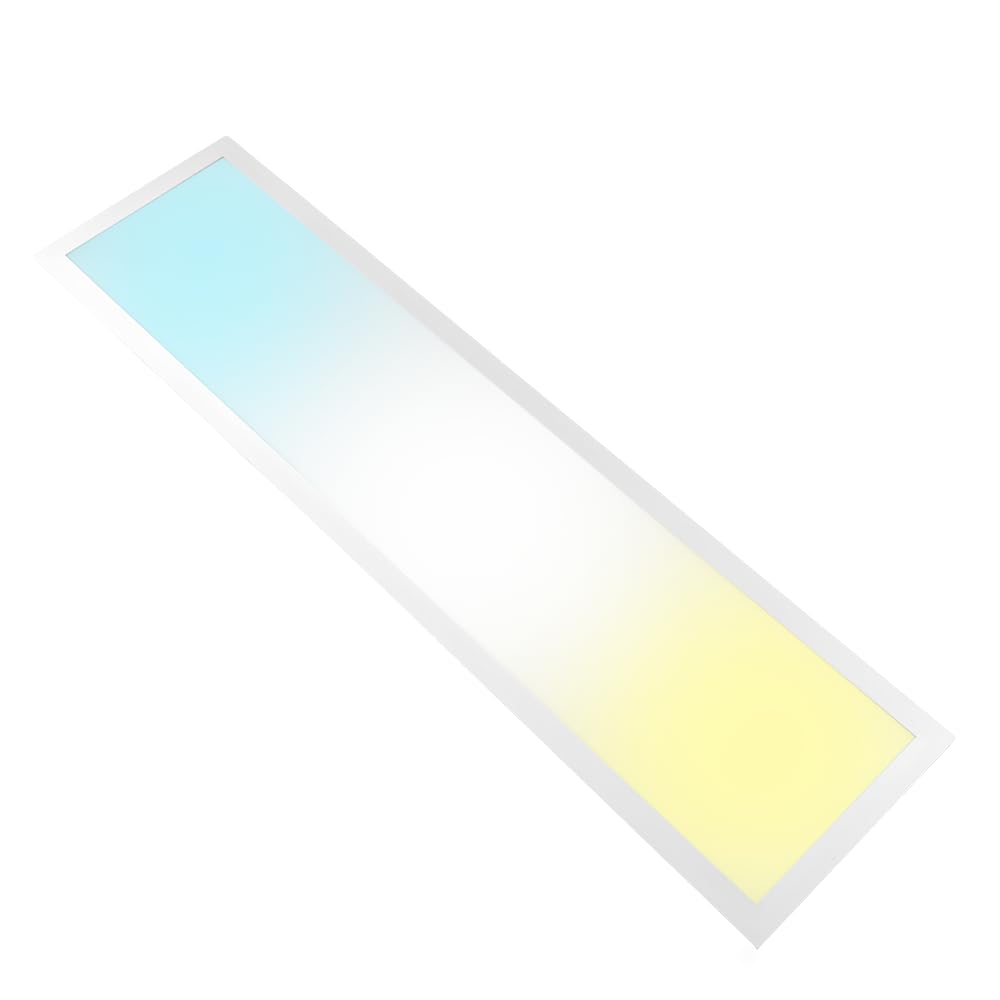 LUXULA 2er Pack LED Panel 100x25cm Weiß, 40W 4400lm, 3000-6500K dimmbar, Deckenlampe LED mit Fernbedienung, UGR<19 blendfrei, Deckenpanel dimmbar, Deckenleuchte flach, Deckenlampe lang