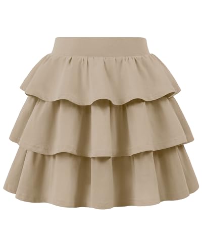 Image of KEREDA Girls Skirt Kids Casual 3-Layer Ruffle Skort School Uniform Skirts for Girls