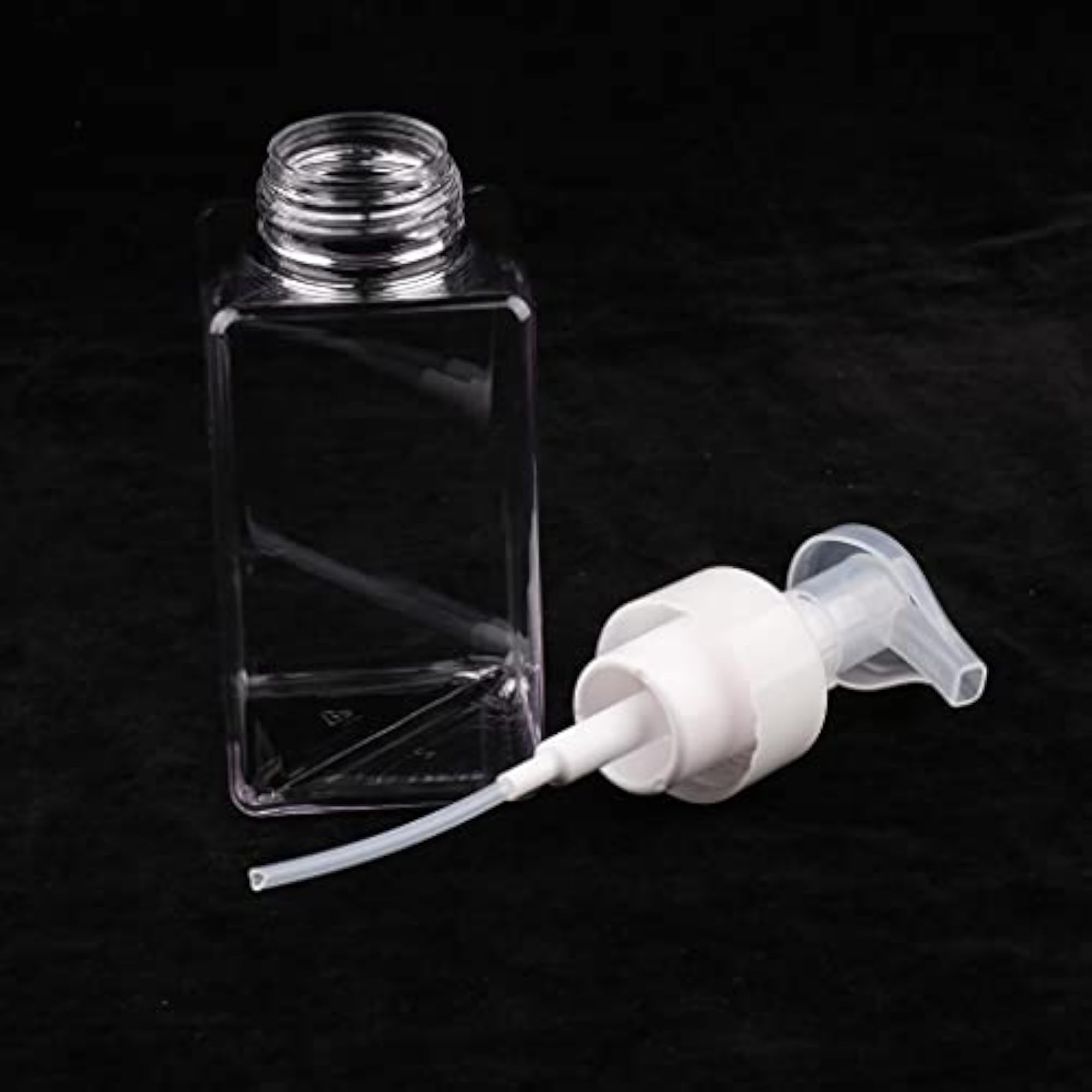 Empty PVC Square Pump Bottle Jar Dispenser for Liquid Lotion