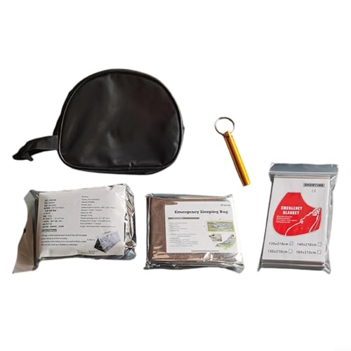 Tidgel Ensemble de couvertures de survie : sac de couchage thermique en mylar et doublure de tente … – Vignette