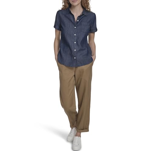 Image of Nautica Women's Button Front Short Sleeve Camp Shirt