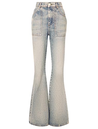 EMMIOL Womens Flare Bell Bottom Jeans High Waisted Jeans for Women Bootcut Wide Leg Denim Pants