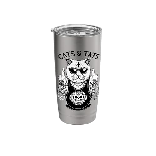 Cats And Tats Funny Angry Tattooed Cat Middle Finger Tattoo