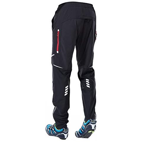 LY4U Men's Outdoor Winter Trousers Fleece Lined Softshell Cycling Hiking Trousers Black L Cover