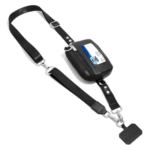 Cartera con cordón para teléfono y cinturón para teléfono celular con cremallera anticaída