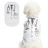 BINGPET Dog Shirt - Doctor Costume Print, Lightweight Dog Tank Top, Soft Breathable Puppy Sweatshirt(Chest Girth 20in)