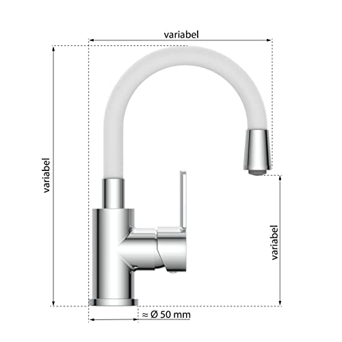 Robinet de lavabo à bec flexible EISL FLEXO blanc réglable