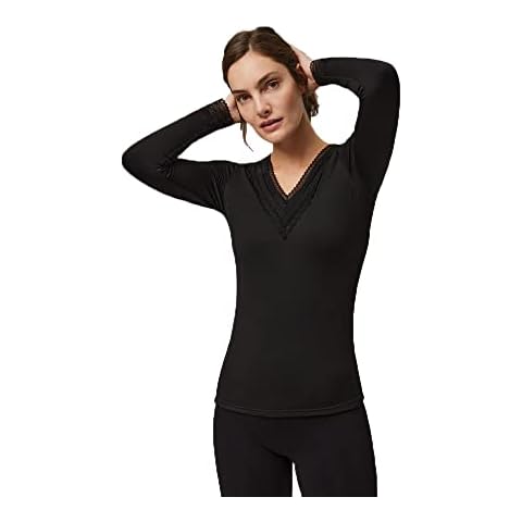 YSABEL MORA - Camiseta térmica Manga Larga Cuello Pico Cover