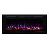 Valuxhome Electric Fireplace, 50 Inches Fireplace, Recessed Fireplaces for Living Room Electric with