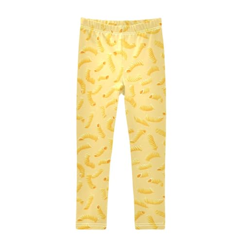 Macaroni Pasta Girls Leggings,Workout Leggings for Girls Toddler Athletic Legging Size for 3-10T