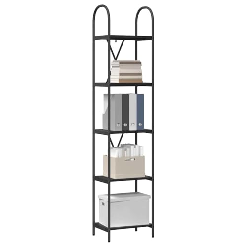 Estantería de madera estable de 183 cm con 5 niveles organizadores y estructura de acero 4
