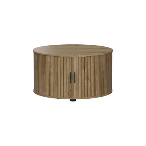 Vicco Table Basse Selva, Chêne, 80x80cm avec Porte coulissante, avec Fonction de Levage et Plateau de Table réglable en Hauteur