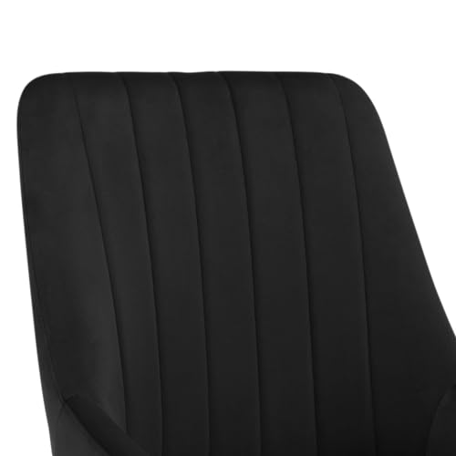 Image of Finch Fox Morris Velvet Dining Chair for Living Room, Bedroom, Home Office with Black Metal Legs in Black Color