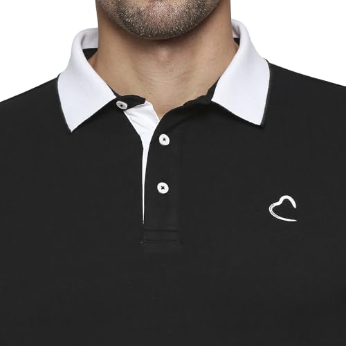 Image of Being Human Black Regular Fit Men's Polo T-Shirt Clothing
