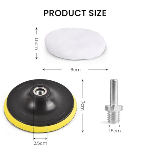 Image of STHIRA 5Pcs Wool buffing Pads with Hook and Loop Fastening, Soft Faux Wool, 3-Inch Replacement Car Polishing Pad for Scratches, Oxidation, Universal Use in Waxing and Buffing, Detailing Kit