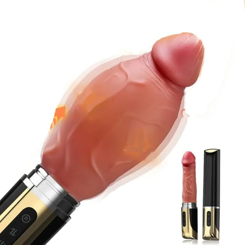 Gode vibrant gonflable à diamètre extensible rouge à lèvres pour adulte
