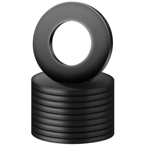 BOUMVID Rondelles Plates M16 x 30 mm, 10 Pièces en Acier au Carbone Noir, Washer Plat pour Réparations à la Maison