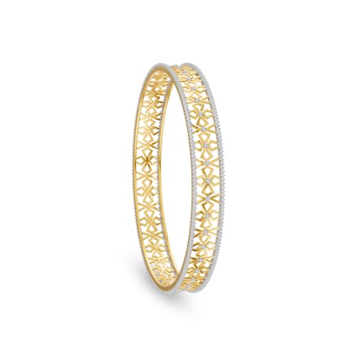 Image of KISNA 9KT Floriance Mesh Gold Bangle For Women | BIS Hallmarked Yellow Gold Bangle | Lightweight Daily Wear Gold Jewellery | Gift for Wife, Mother & Sister | S 2.4 Anna