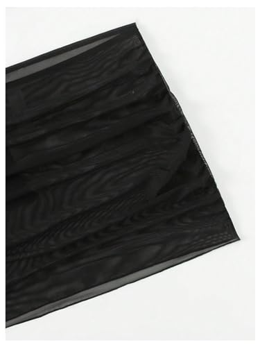 WDIRARA Women's 3 Piece Halter Smocked Swimsuit High Cut Bikini Set with Mesh Skirt4