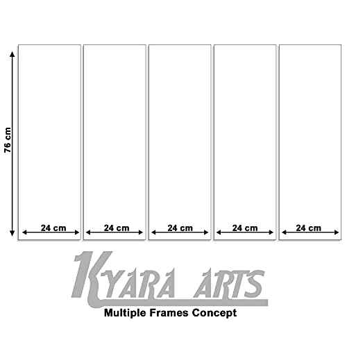 Image of KYARA ARTS Wood Framed, Radha Krishna wall Painting with frame multicolor 50 x 30 inch set of 5 (Design-02)