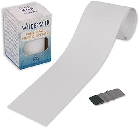WilderWild Bike Frame Protection Tape- High Impact Clear Vinyl Wrap Includes Tool (4”x72) Bicycle Frame Protector, Mountain Bike Frame Guard Chainstay Protector (Clear)